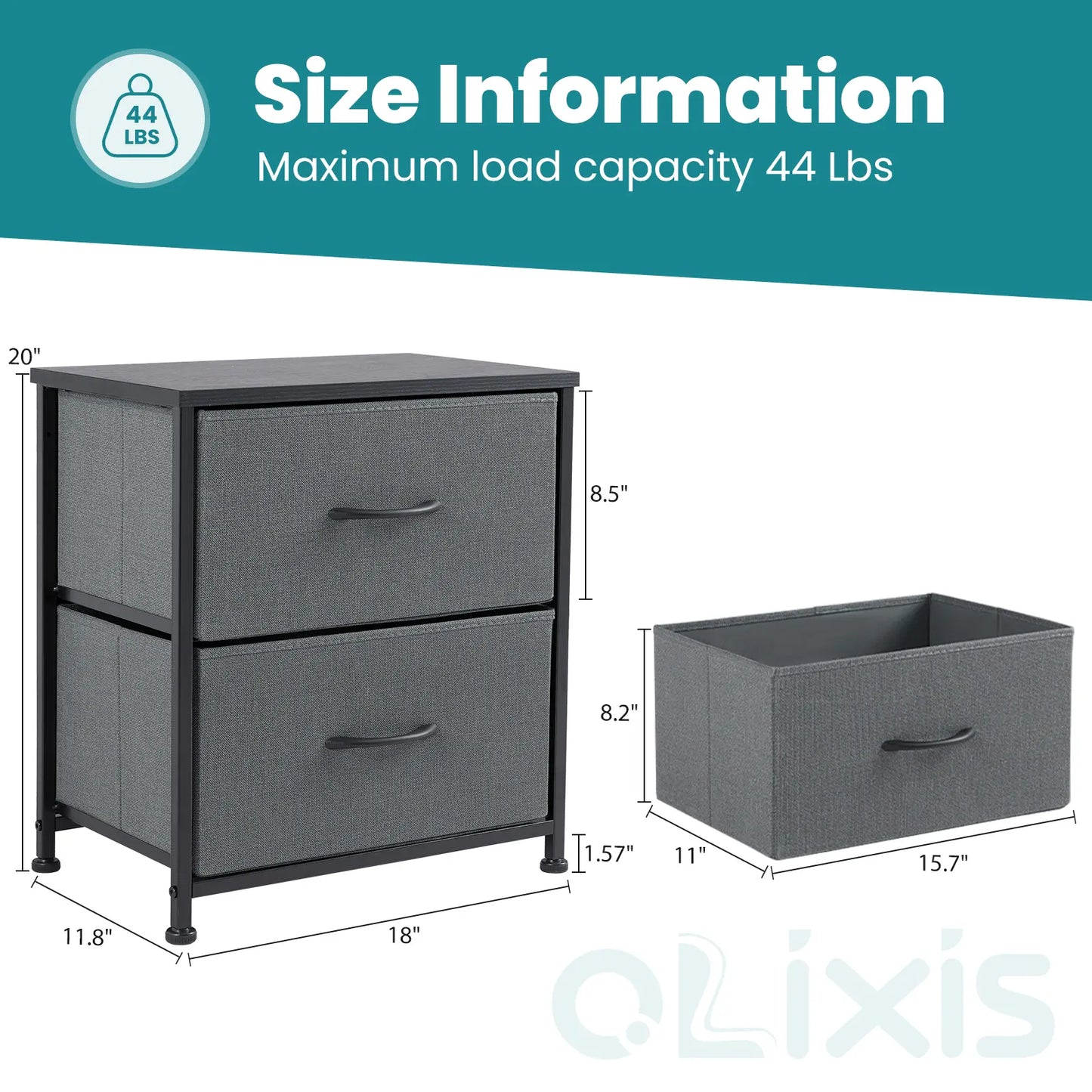 【Deals for You】 Nightstand with 2 Fabric Drawers, Dresser, Side Table, End Table, Bedside Table, Night Stands, Bedroom Furniture for Living Room, Entryway, Nursery, Closet