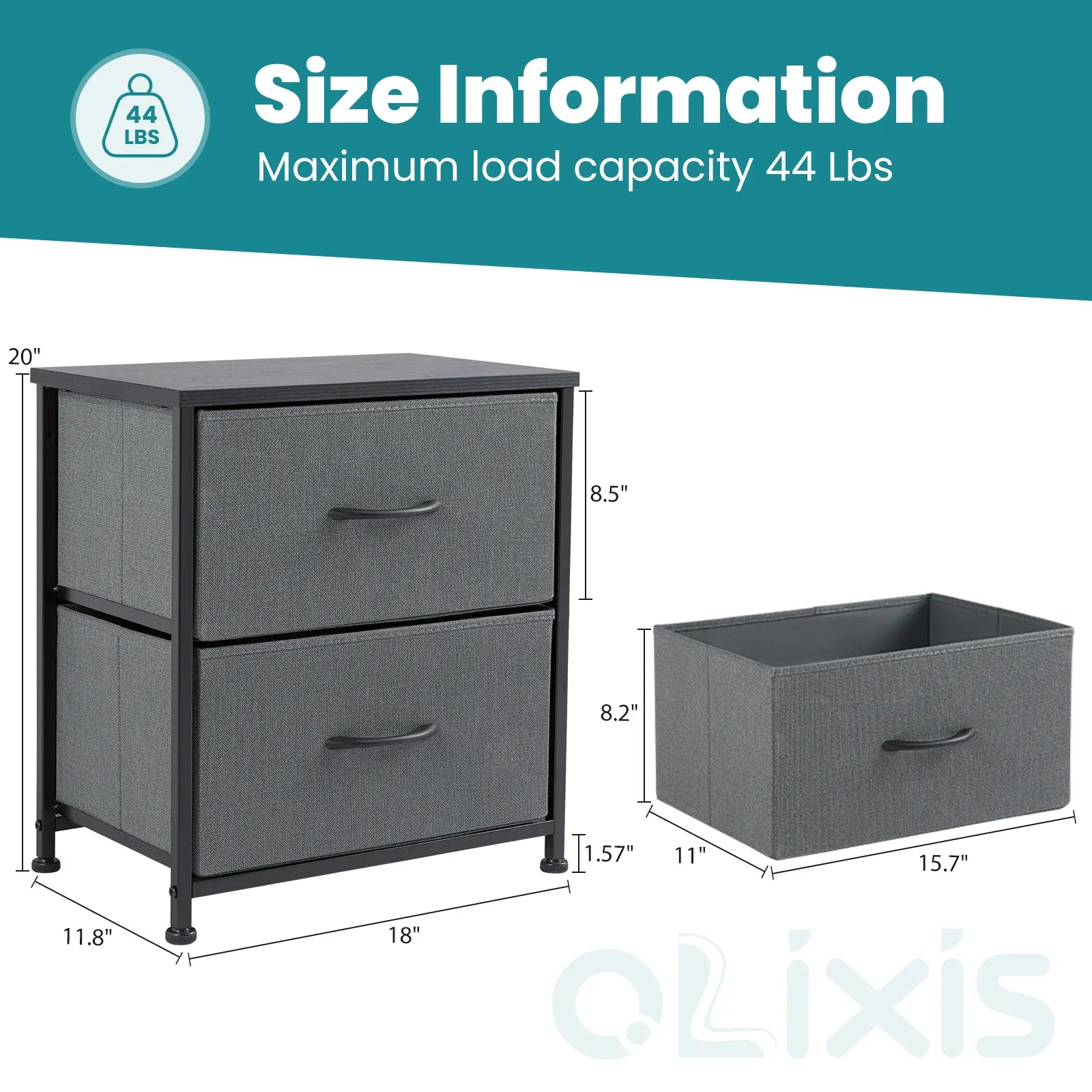 【Deals for You】 Nightstand with 2 Fabric Drawers, Dresser, Side Table, End Table, Bedside Table, Night Stands, Bedroom Furniture for Living Room, Entryway, Nursery, Closet