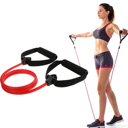 Yoga Pilates Bar Stick Crossfit Resistance Bands Trainer 