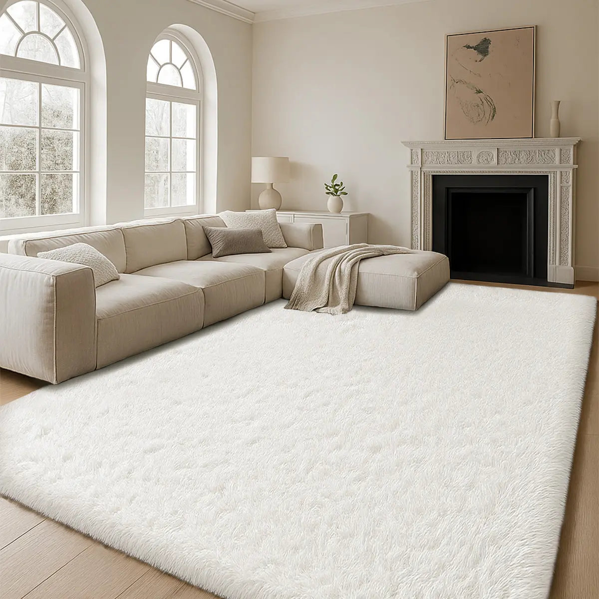TABAYON Large Shaggy Tie-Dye Area Rug - Non-Slip Fluffy Carpet for Living Room, Bedroom, and Playroom Decor