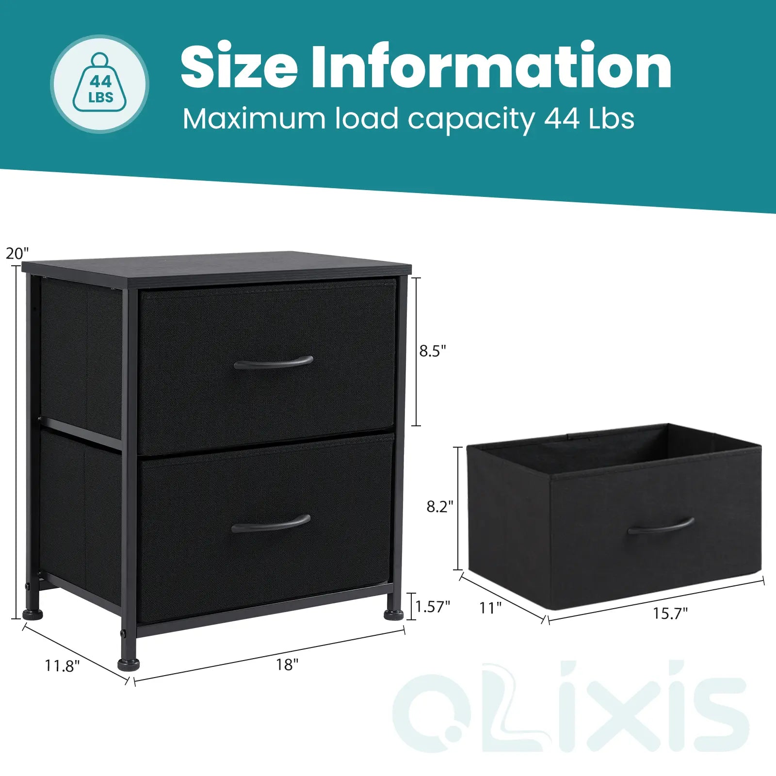 【Deals for You】 Nightstand with 2 Fabric Drawers, Dresser, Side Table, End Table, Bedside Table, Night Stands, Bedroom Furniture for Living Room, Entryway, Nursery, Closet