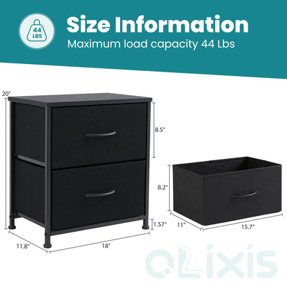 【Deals for You】 Nightstand with 2 Fabric Drawers, Dresser, Side Table, End Table, Bedside Table, Night Stands, Bedroom Furniture for Living Room, Entryway, Nursery, Closet