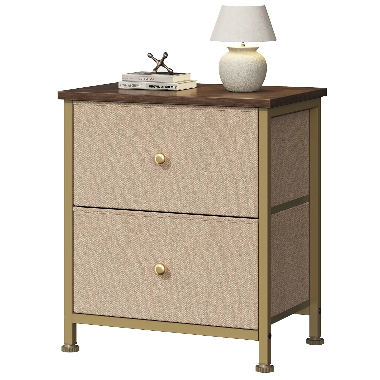【Deals for You】 Nightstand with 2 Fabric Drawers, Dresser, Side Table, End Table, Bedside Table, Night Stands, Bedroom Furniture for Living Room, Entryway, Nursery, Closet