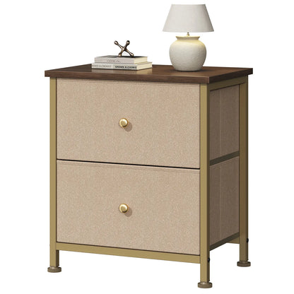 【Deals for You】 Nightstand with 2 Fabric Drawers, Dresser, Side Table, End Table, Bedside Table, Night Stands, Bedroom Furniture for Living Room, Entryway, Nursery, Closet