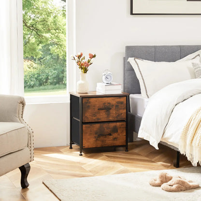 【Deals for You】 Nightstand with 2 Fabric Drawers, Dresser, Side Table, End Table, Bedside Table, Night Stands, Bedroom Furniture for Living Room, Entryway, Nursery, Closet