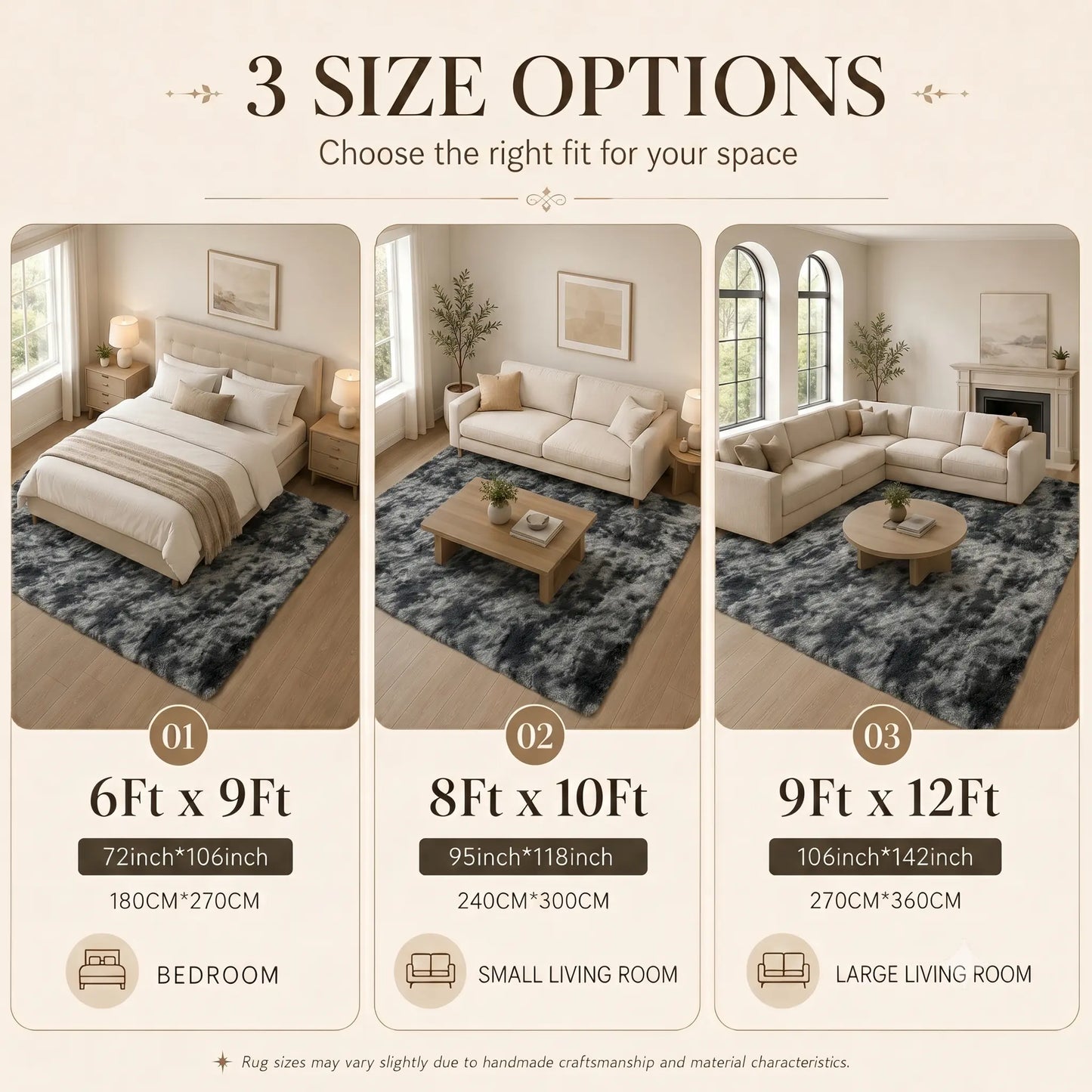 TABAYON Large Shaggy Tie-Dye Area Rug - Non-Slip Fluffy Carpet for Living Room, Bedroom, and Playroom Decor