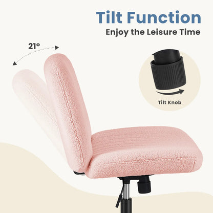 Criss Cross Armless Desk Chair with Enhanced Seat Cushion - Swivel Office Chair for Home and Work, Ideal Christmas Gift