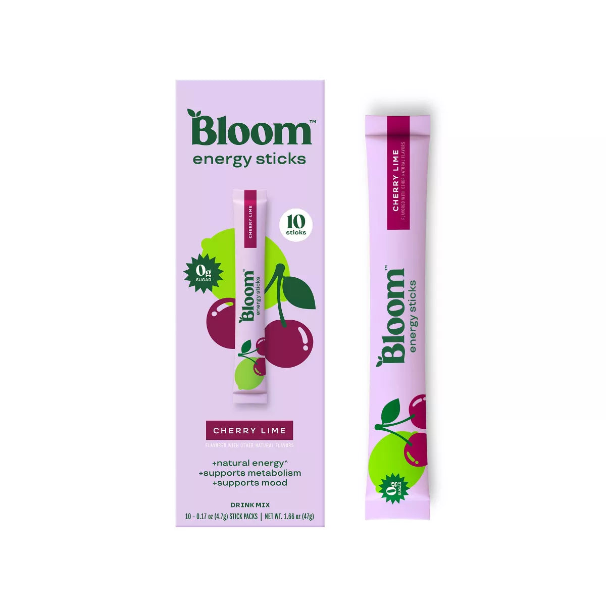 BLOOM NUTRITION Natural Energy Stick Packs - 10Pk