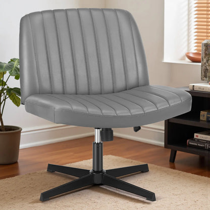 Criss Cross Armless Desk Chair with Enhanced Seat Cushion - Swivel Office Chair for Home and Work, Ideal Christmas Gift