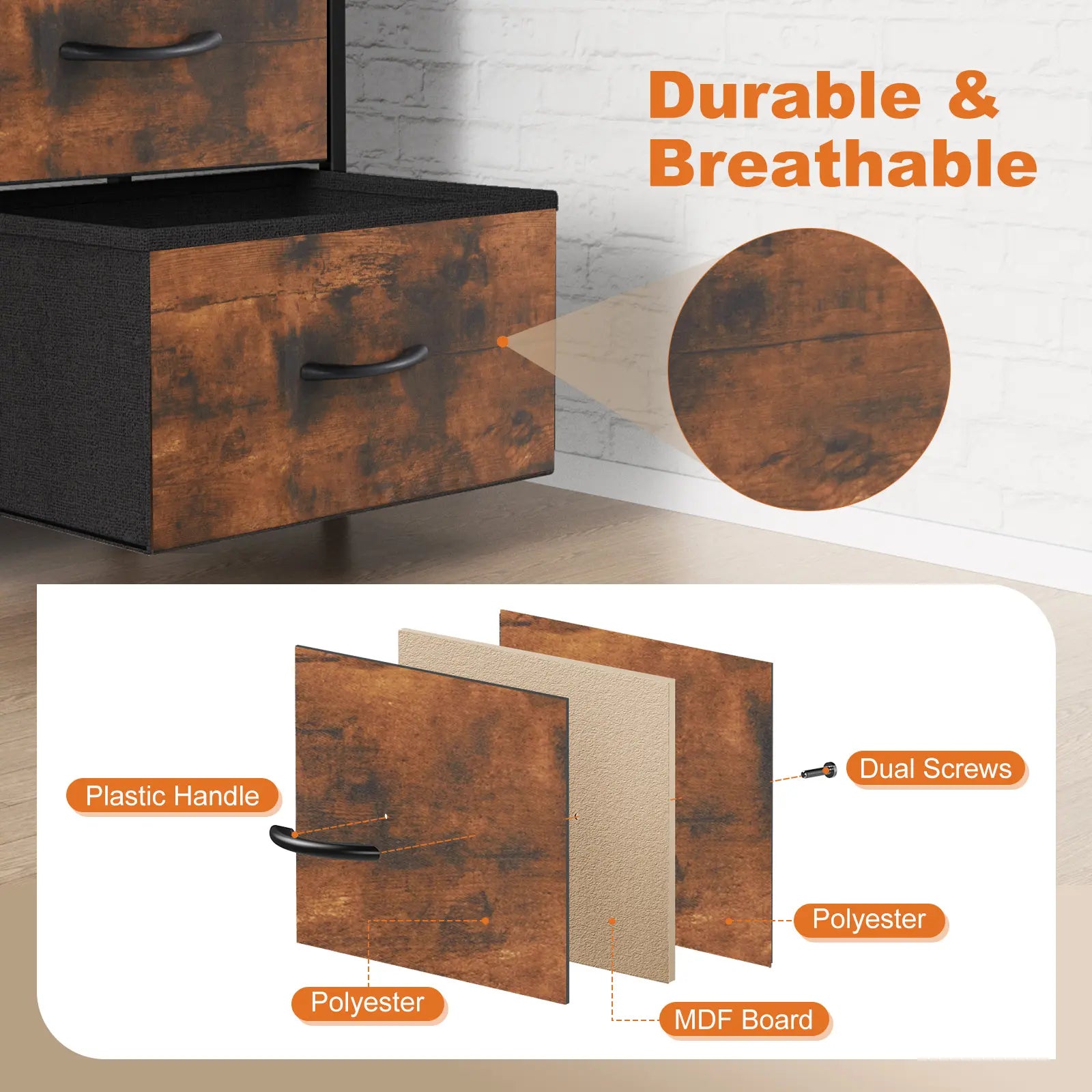 【Deals for You】 Nightstand with 2 Fabric Drawers, Dresser, Side Table, End Table, Bedside Table, Night Stands, Bedroom Furniture for Living Room, Entryway, Nursery, Closet