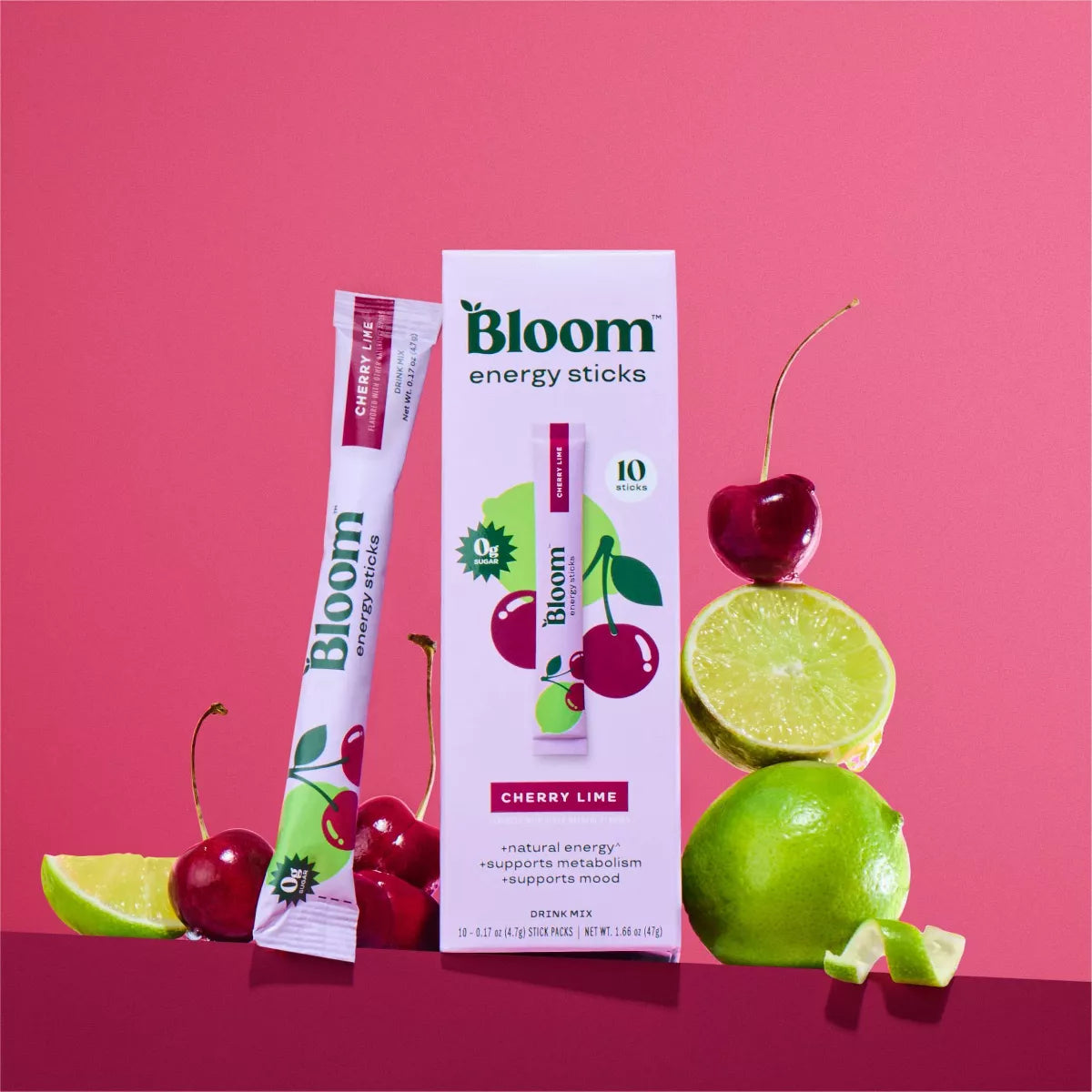 BLOOM NUTRITION Natural Energy Stick Packs - 10Pk