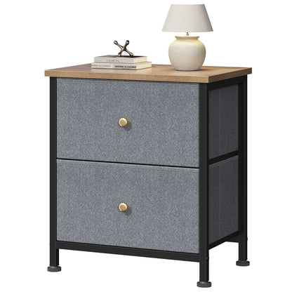 【Deals for You】 Nightstand with 2 Fabric Drawers, Dresser, Side Table, End Table, Bedside Table, Night Stands, Bedroom Furniture for Living Room, Entryway, Nursery, Closet