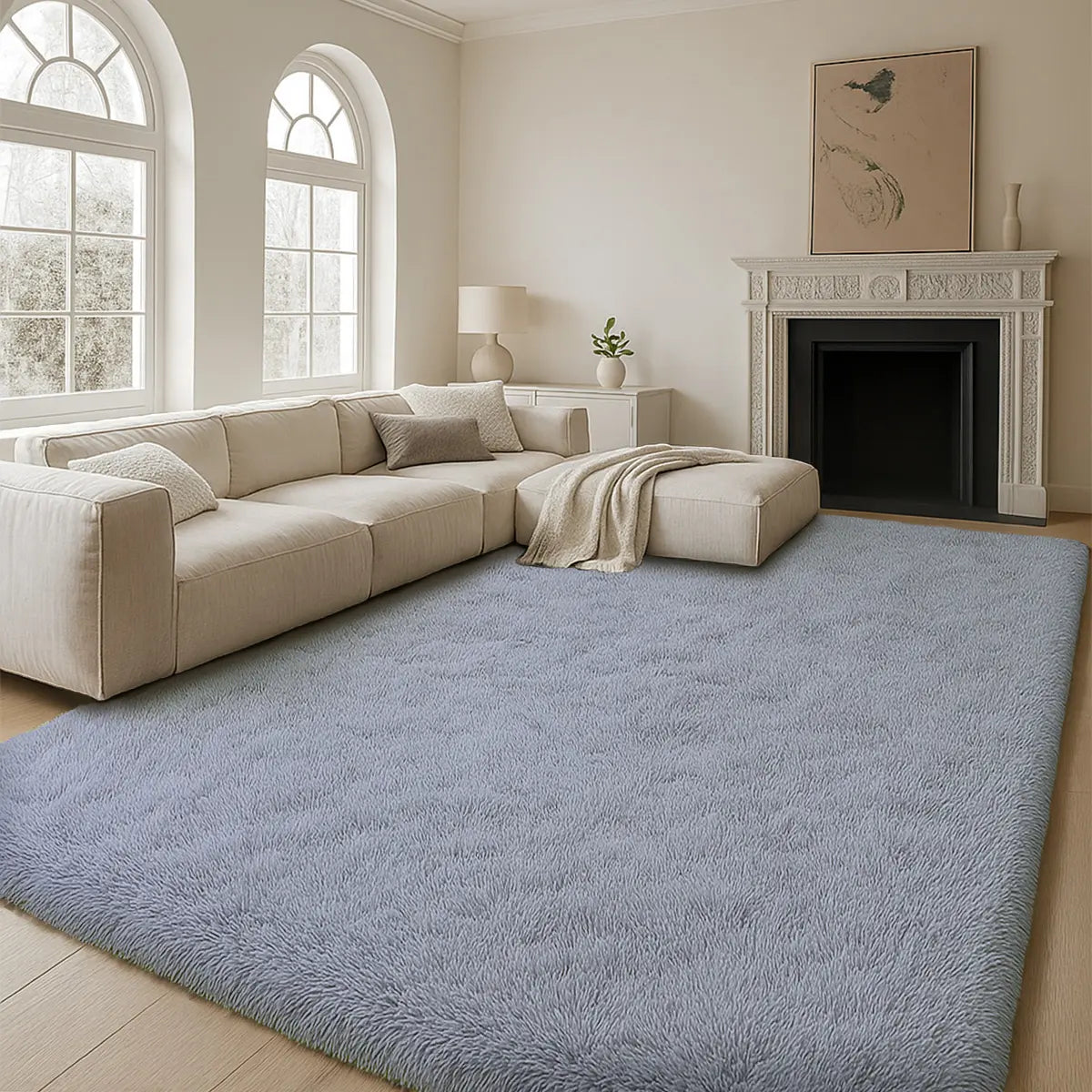 TABAYON Large Shaggy Tie-Dye Area Rug - Non-Slip Fluffy Carpet for Living Room, Bedroom, and Playroom Decor