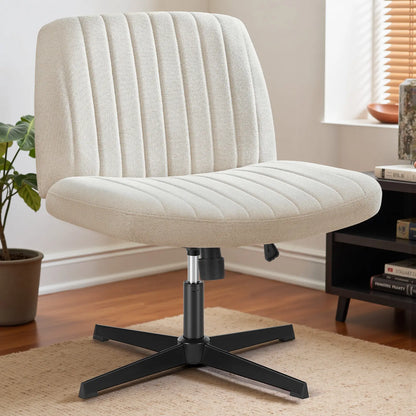 Criss Cross Armless Desk Chair with Enhanced Seat Cushion - Swivel Office Chair for Home and Work, Ideal Christmas Gift