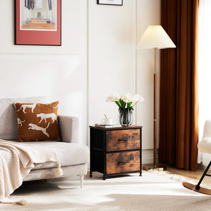 【Deals for You】 Nightstand with 2 Fabric Drawers, Dresser, Side Table, End Table, Bedside Table, Night Stands, Bedroom Furniture for Living Room, Entryway, Nursery, Closet
