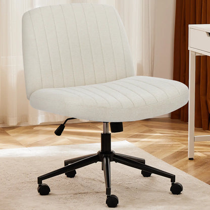 Criss Cross Armless Desk Chair with Enhanced Seat Cushion - Swivel Office Chair for Home and Work, Ideal Christmas Gift