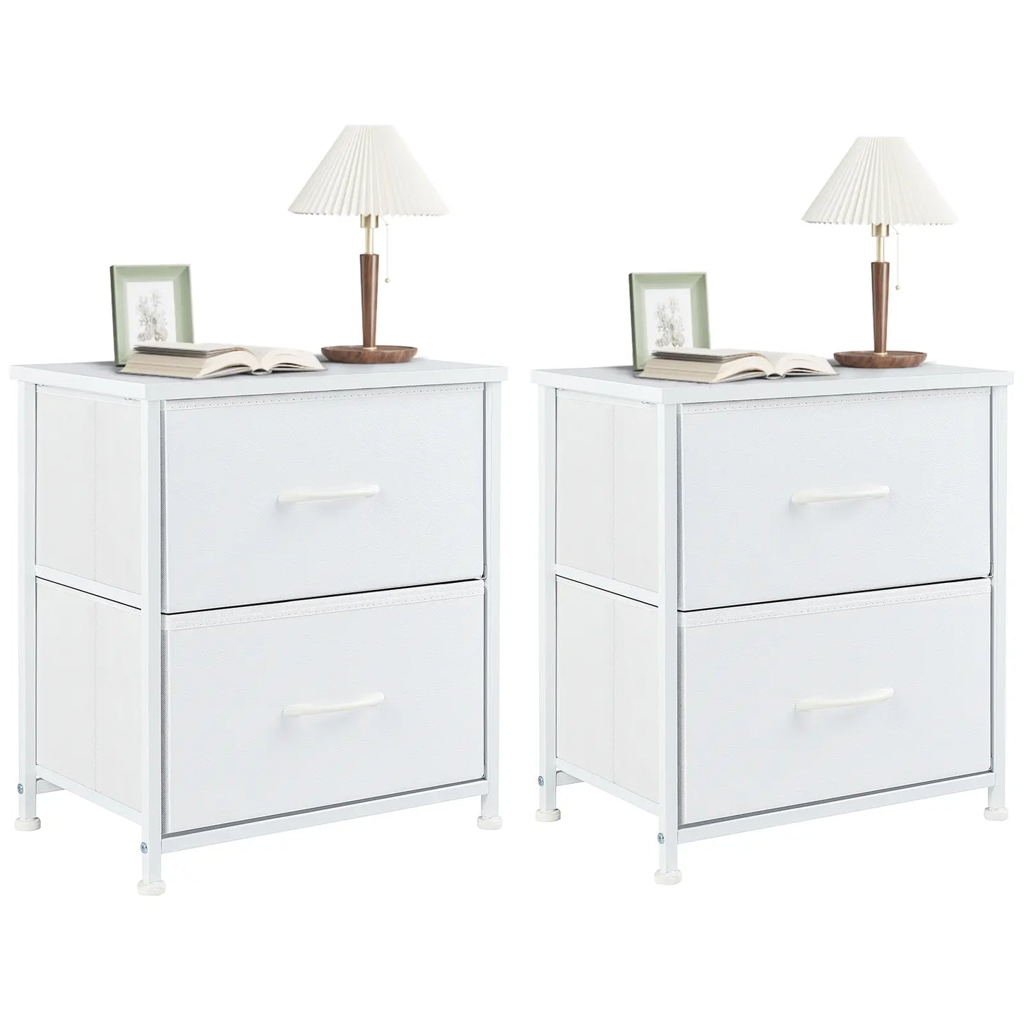 【Deals for You】 Nightstand with 2 Fabric Drawers, Dresser, Side Table, End Table, Bedside Table, Night Stands, Bedroom Furniture for Living Room, Entryway, Nursery, Closet