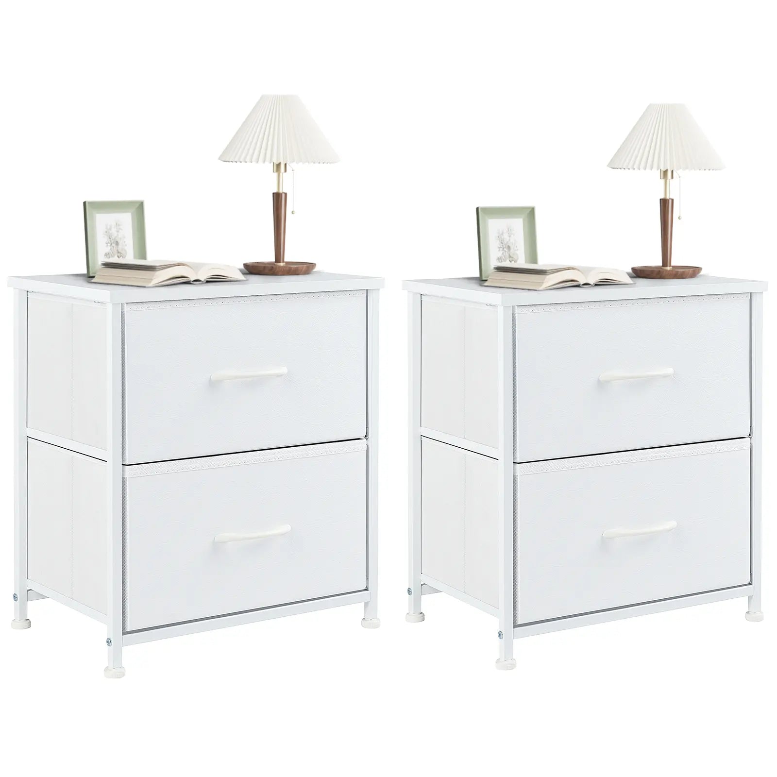【Deals for You】 Nightstand with 2 Fabric Drawers, Dresser, Side Table, End Table, Bedside Table, Night Stands, Bedroom Furniture for Living Room, Entryway, Nursery, Closet