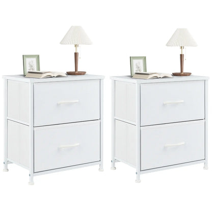 【Deals for You】 Nightstand with 2 Fabric Drawers, Dresser, Side Table, End Table, Bedside Table, Night Stands, Bedroom Furniture for Living Room, Entryway, Nursery, Closet