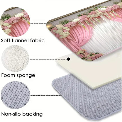 1/4 Bathroom Set, Artistic Print Shower Curtain, Toilet Accessories Combo, All-Season Use, Waterproof, Anti-Slip Mat, Soft & Durable, Shower Curtain Sets, Shower Essentials