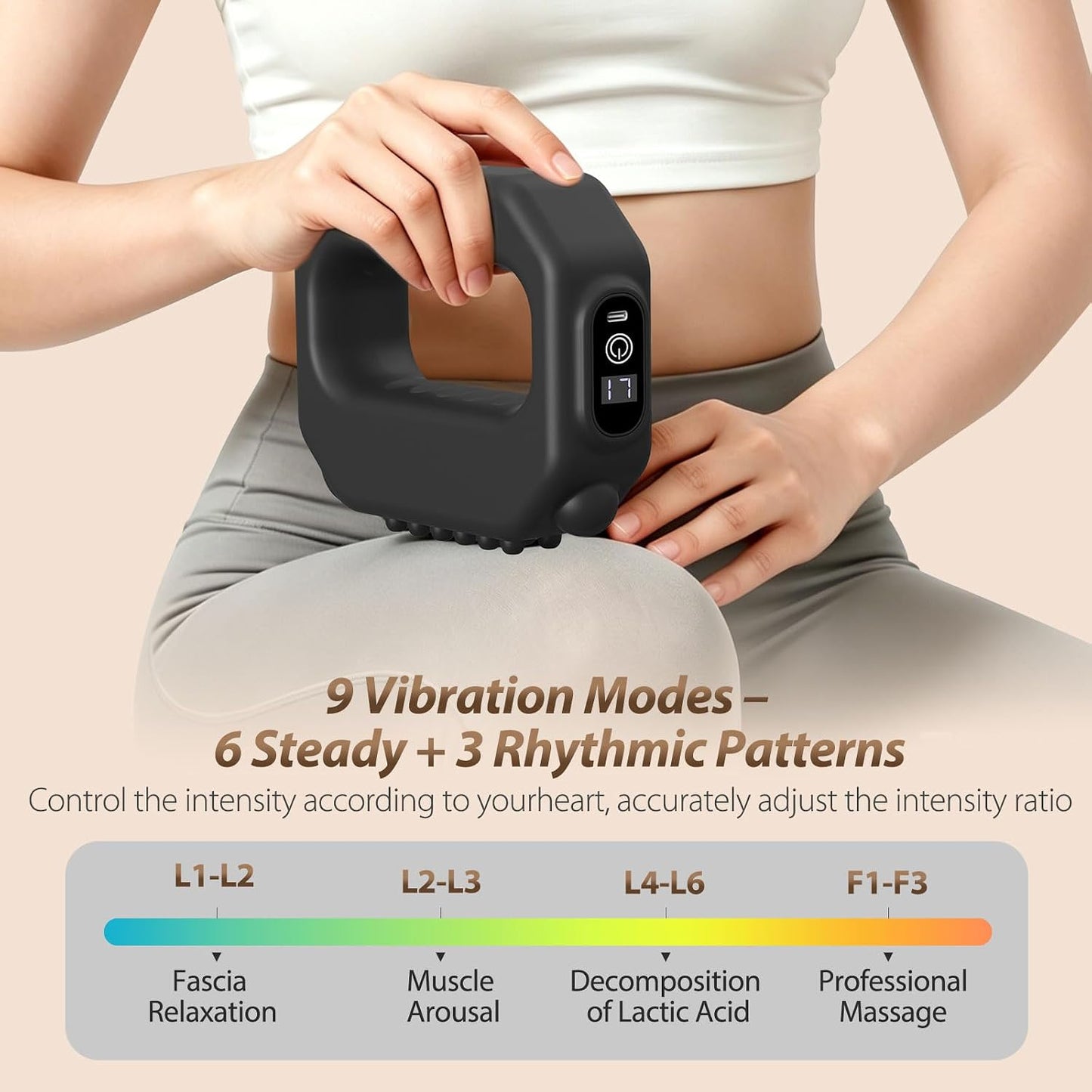 R10 Fascia Ring Massager, Multifunctional Full-Body Massager, Hands-Free Electric Massager, Ergonomic Design with Waist Belt, Adjustable Massage Modes, 3 Modes & 6 Intensities