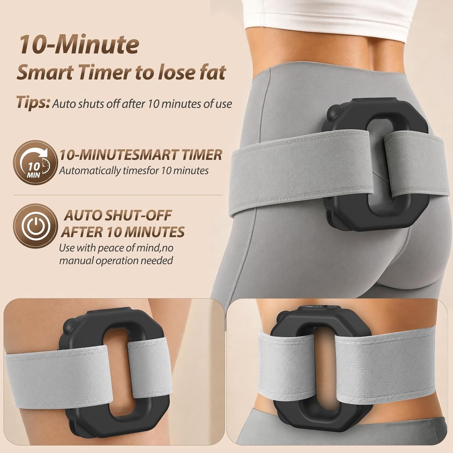 R10 Fascia Ring Massager, Multifunctional Full-Body Massager, Hands-Free Electric Massager, Ergonomic Design with Waist Belt, Adjustable Massage Modes, 3 Modes & 6 Intensities