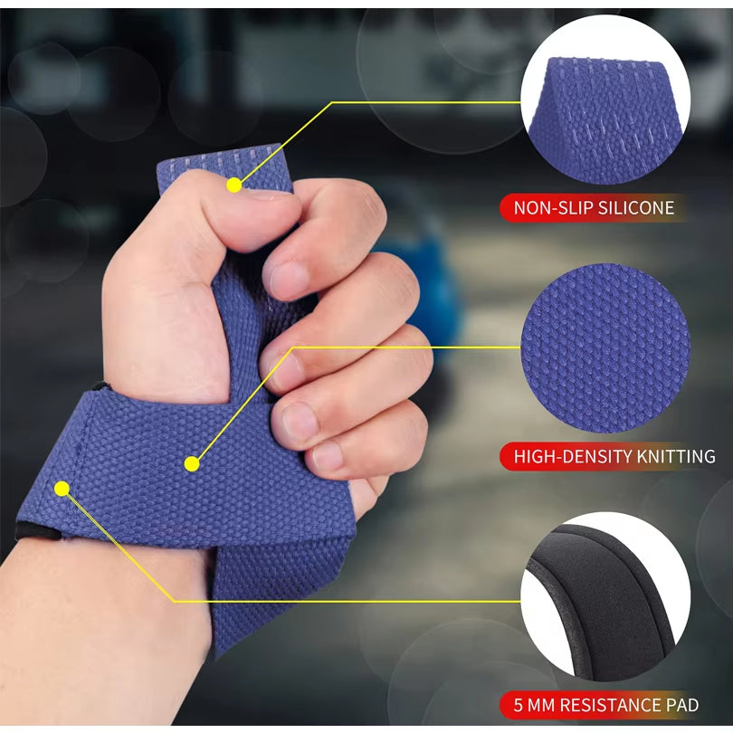 Weightlifting Straps 1 Pair Lifting Wrist Anti-Slip Silicone Strength Training Strap Deadlifts Crossfit Hand Grips Wrist Support