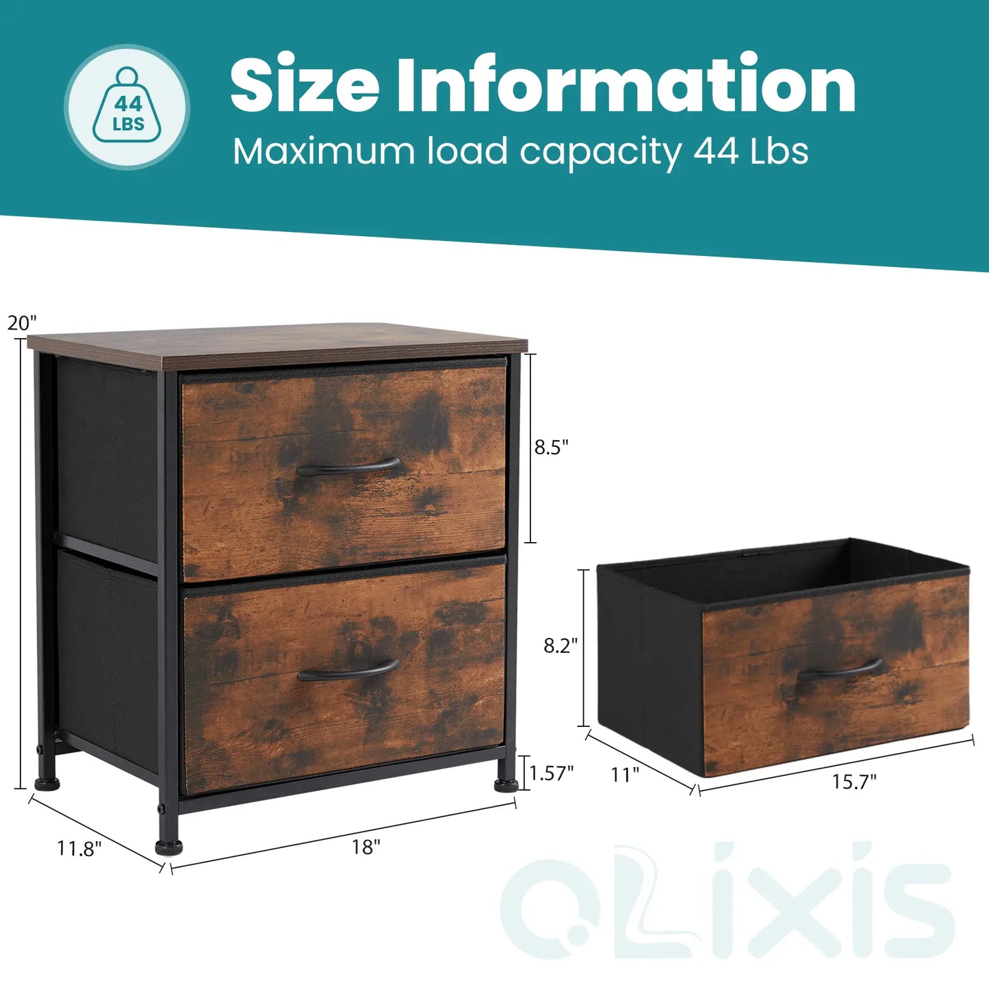 【Deals for You】 Nightstand with 2 Fabric Drawers, Dresser, Side Table, End Table, Bedside Table, Night Stands, Bedroom Furniture for Living Room, Entryway, Nursery, Closet