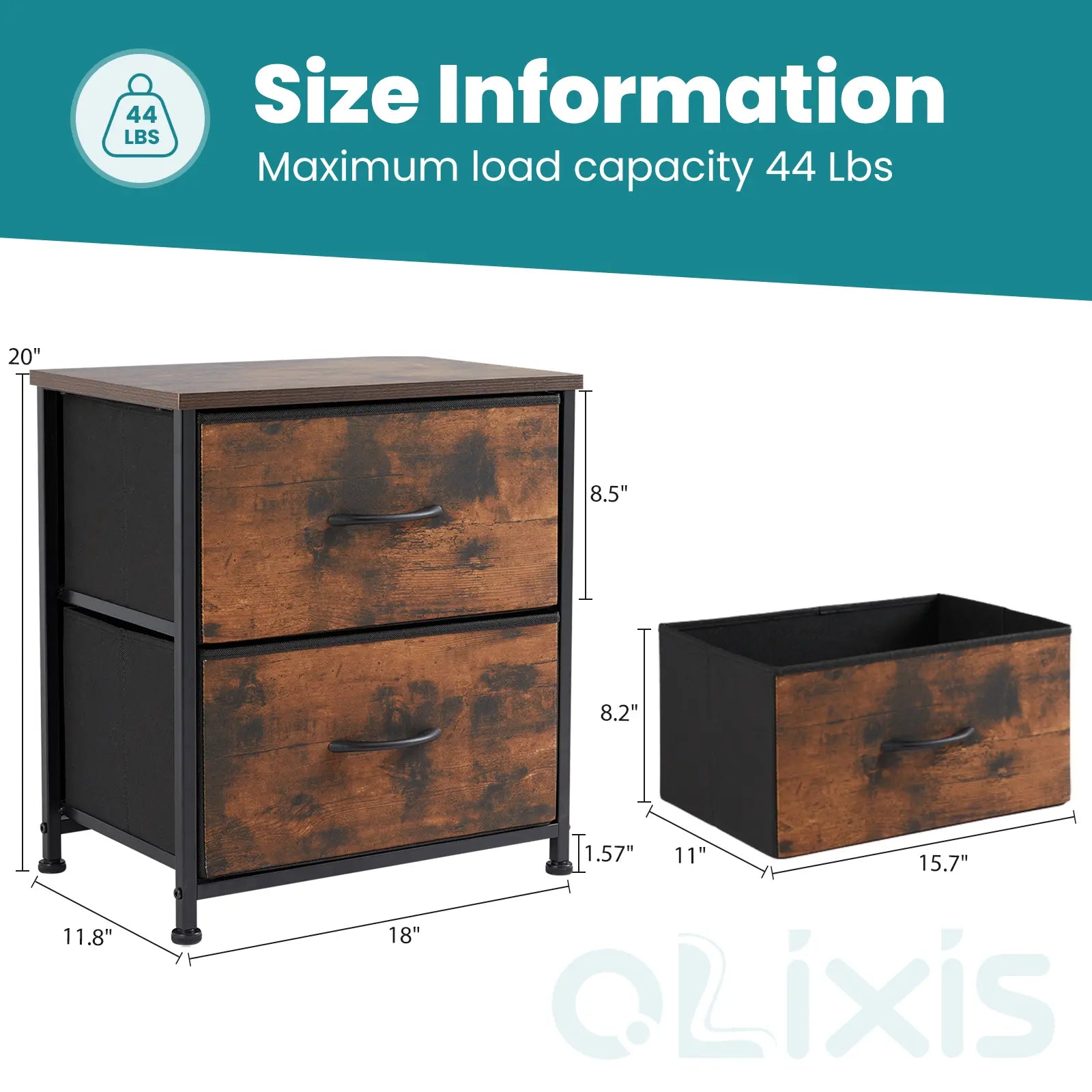 【Deals for You】 Nightstand with 2 Fabric Drawers, Dresser, Side Table, End Table, Bedside Table, Night Stands, Bedroom Furniture for Living Room, Entryway, Nursery, Closet