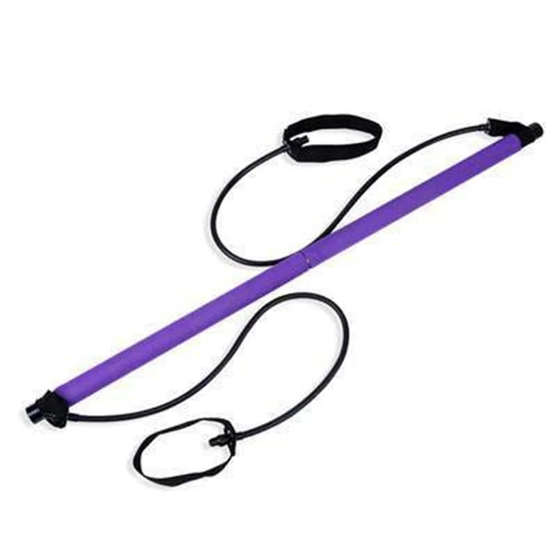 Yoga Pilates Bar Stick Crossfit Resistance Bands Trainer 