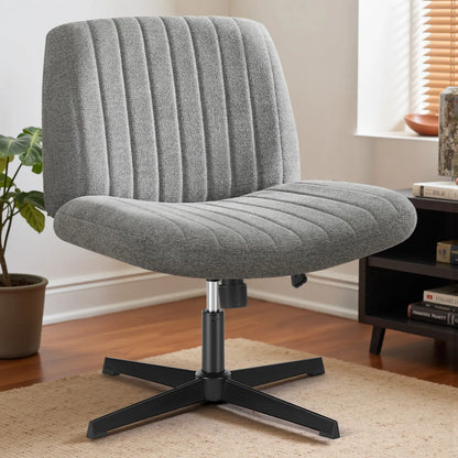 Criss Cross Armless Desk Chair with Enhanced Seat Cushion - Swivel Office Chair for Home and Work, Ideal Christmas Gift