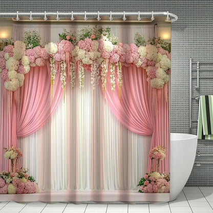 1/4 Bathroom Set, Artistic Print Shower Curtain, Toilet Accessories Combo, All-Season Use, Waterproof, Anti-Slip Mat, Soft & Durable, Shower Curtain Sets, Shower Essentials