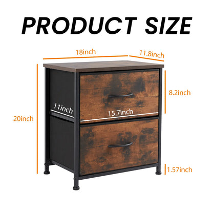 【Deals for You】 Nightstand with 2 Fabric Drawers, Dresser, Side Table, End Table, Bedside Table, Night Stands, Bedroom Furniture for Living Room, Entryway, Nursery, Closet