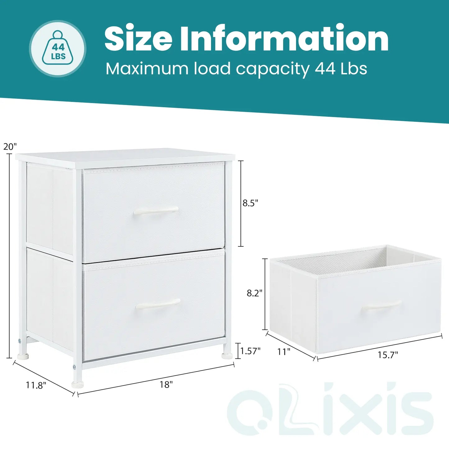 【Deals for You】 Nightstand with 2 Fabric Drawers, Dresser, Side Table, End Table, Bedside Table, Night Stands, Bedroom Furniture for Living Room, Entryway, Nursery, Closet