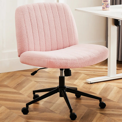 Criss Cross Armless Desk Chair with Enhanced Seat Cushion - Swivel Office Chair for Home and Work, Ideal Christmas Gift