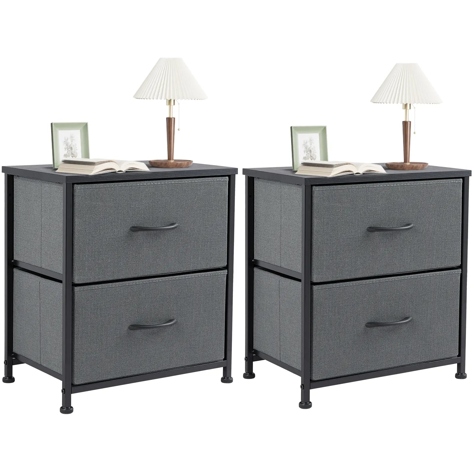 【Deals for You】 Nightstand with 2 Fabric Drawers, Dresser, Side Table, End Table, Bedside Table, Night Stands, Bedroom Furniture for Living Room, Entryway, Nursery, Closet