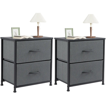 【Deals for You】 Nightstand with 2 Fabric Drawers, Dresser, Side Table, End Table, Bedside Table, Night Stands, Bedroom Furniture for Living Room, Entryway, Nursery, Closet