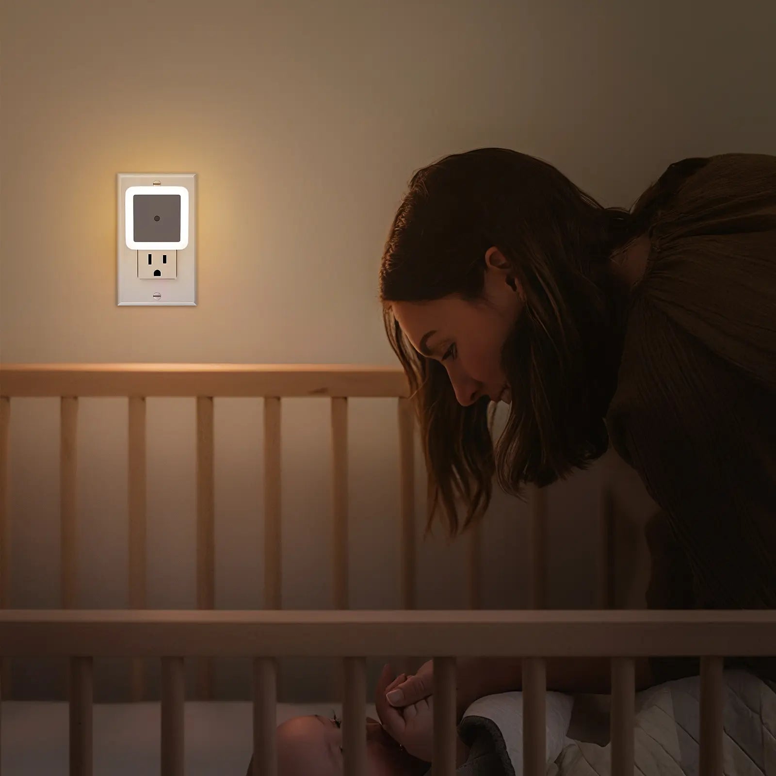 LED Dusk to Dawn Night Lights - 6-Pack Plug-In Warm White Lighting for Bedroom, Bathroom, and Hallway