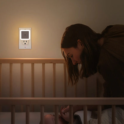 LED Dusk to Dawn Night Lights - 6-Pack Plug-In Warm White Lighting for Bedroom, Bathroom, and Hallway