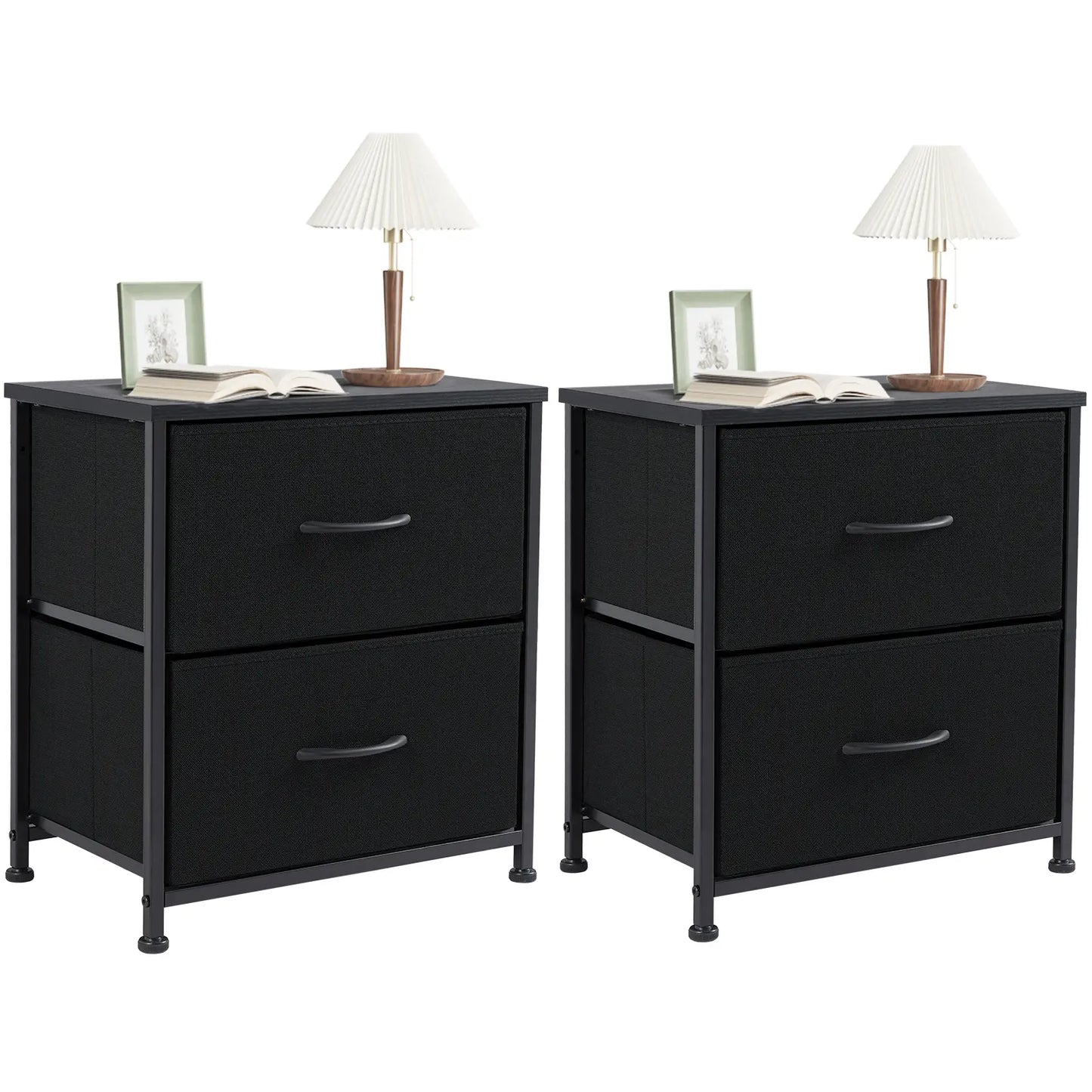【Deals for You】 Nightstand with 2 Fabric Drawers, Dresser, Side Table, End Table, Bedside Table, Night Stands, Bedroom Furniture for Living Room, Entryway, Nursery, Closet