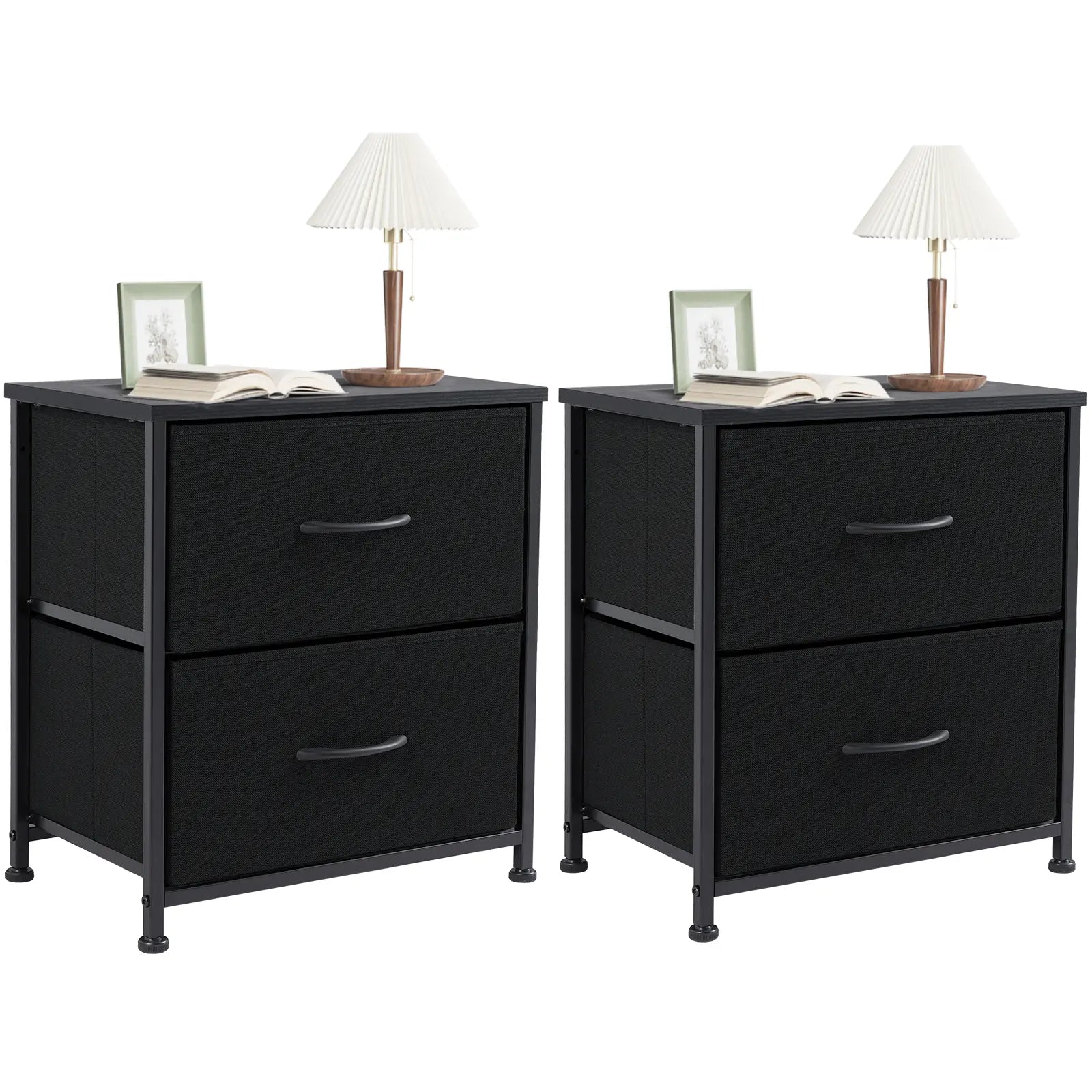 【Deals for You】 Nightstand with 2 Fabric Drawers, Dresser, Side Table, End Table, Bedside Table, Night Stands, Bedroom Furniture for Living Room, Entryway, Nursery, Closet