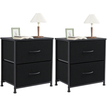 【Deals for You】 Nightstand with 2 Fabric Drawers, Dresser, Side Table, End Table, Bedside Table, Night Stands, Bedroom Furniture for Living Room, Entryway, Nursery, Closet