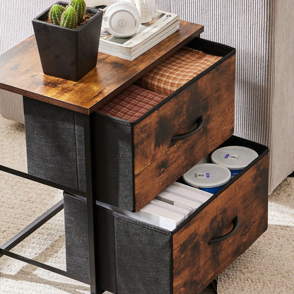 【Deals for You】 Nightstand with 2 Fabric Drawers, Dresser, Side Table, End Table, Bedside Table, Night Stands, Bedroom Furniture for Living Room, Entryway, Nursery, Closet