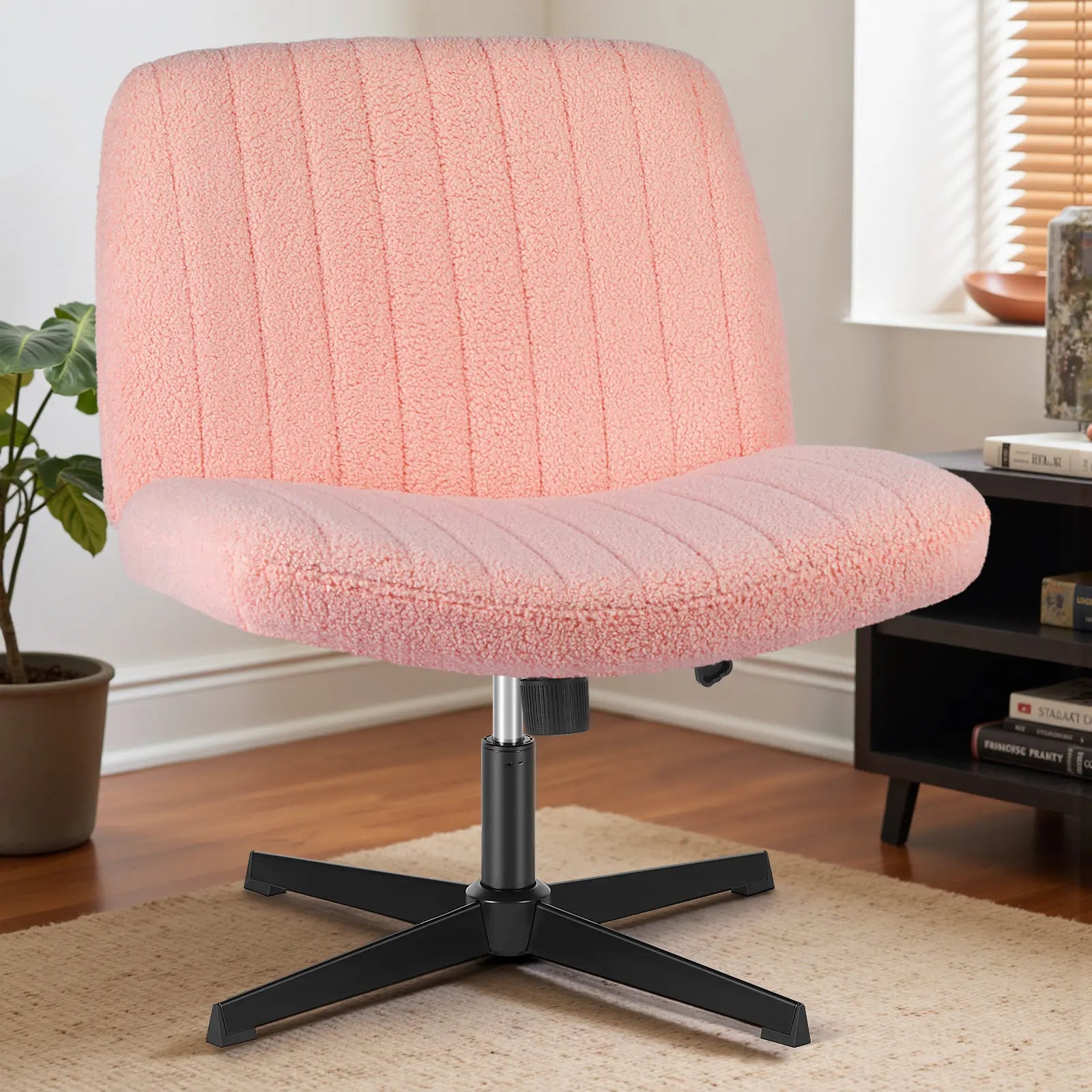 Criss Cross Armless Desk Chair with Enhanced Seat Cushion - Swivel Office Chair for Home and Work, Ideal Christmas Gift