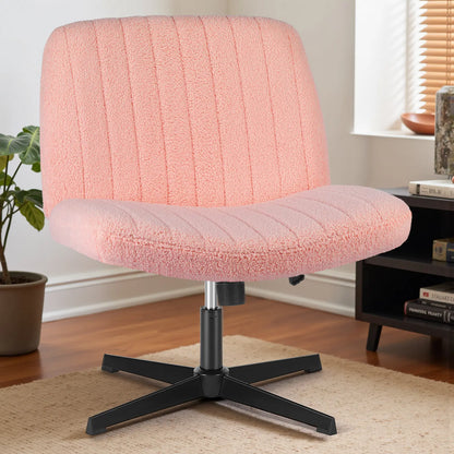 Criss Cross Armless Desk Chair with Enhanced Seat Cushion - Swivel Office Chair for Home and Work, Ideal Christmas Gift