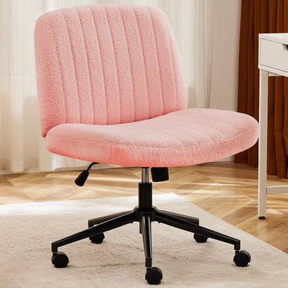 Criss Cross Armless Desk Chair with Enhanced Seat Cushion - Swivel Office Chair for Home and Work, Ideal Christmas Gift