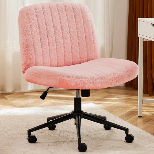 Criss Cross Armless Desk Chair with Enhanced Seat Cushion - Swivel Office Chair for Home and Work, Ideal Christmas Gift