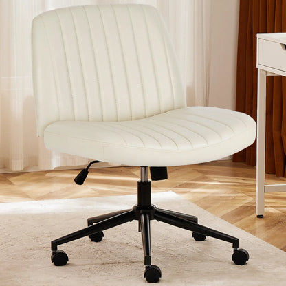 Criss Cross Armless Desk Chair with Enhanced Seat Cushion - Swivel Office Chair for Home and Work, Ideal Christmas Gift
