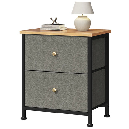 【Deals for You】 Nightstand with 2 Fabric Drawers, Dresser, Side Table, End Table, Bedside Table, Night Stands, Bedroom Furniture for Living Room, Entryway, Nursery, Closet
