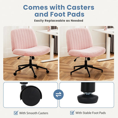Criss Cross Armless Desk Chair with Enhanced Seat Cushion - Swivel Office Chair for Home and Work, Ideal Christmas Gift
